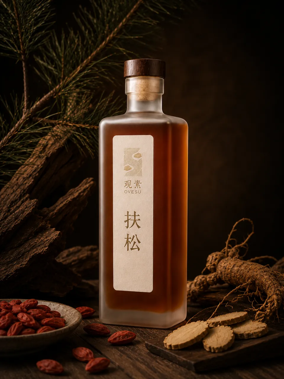 扶松酒瓶与礼盒