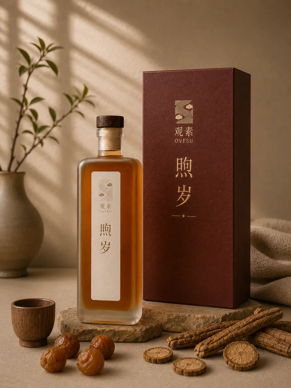 煦岁单瓶与礼盒图